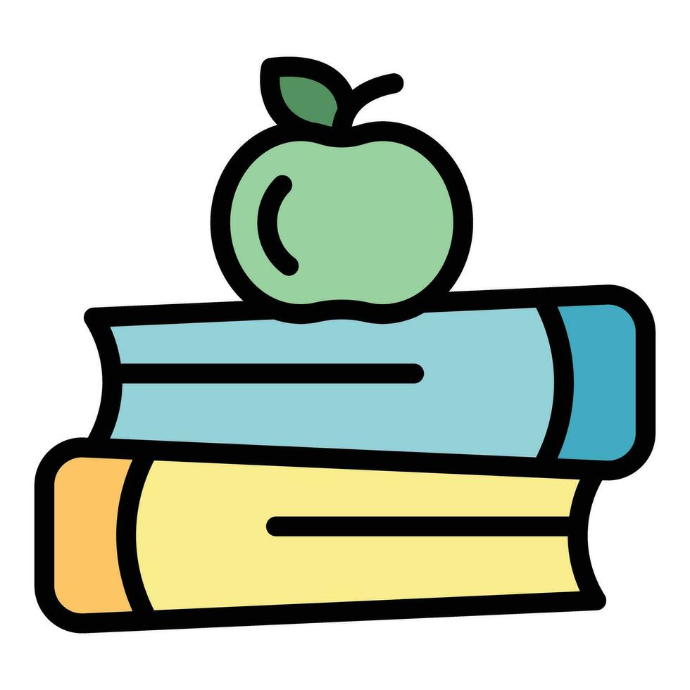 Book stack icon vector flat