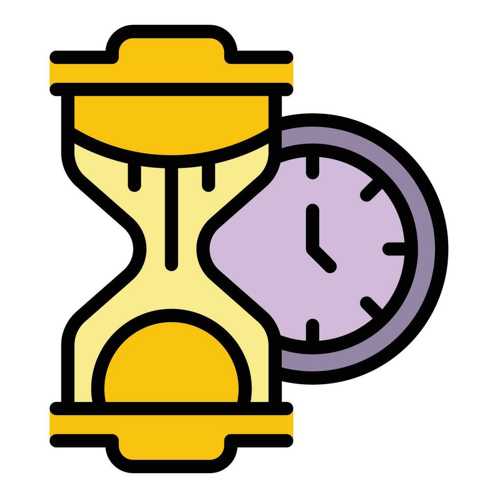 Meditate hourglass icon vector flat