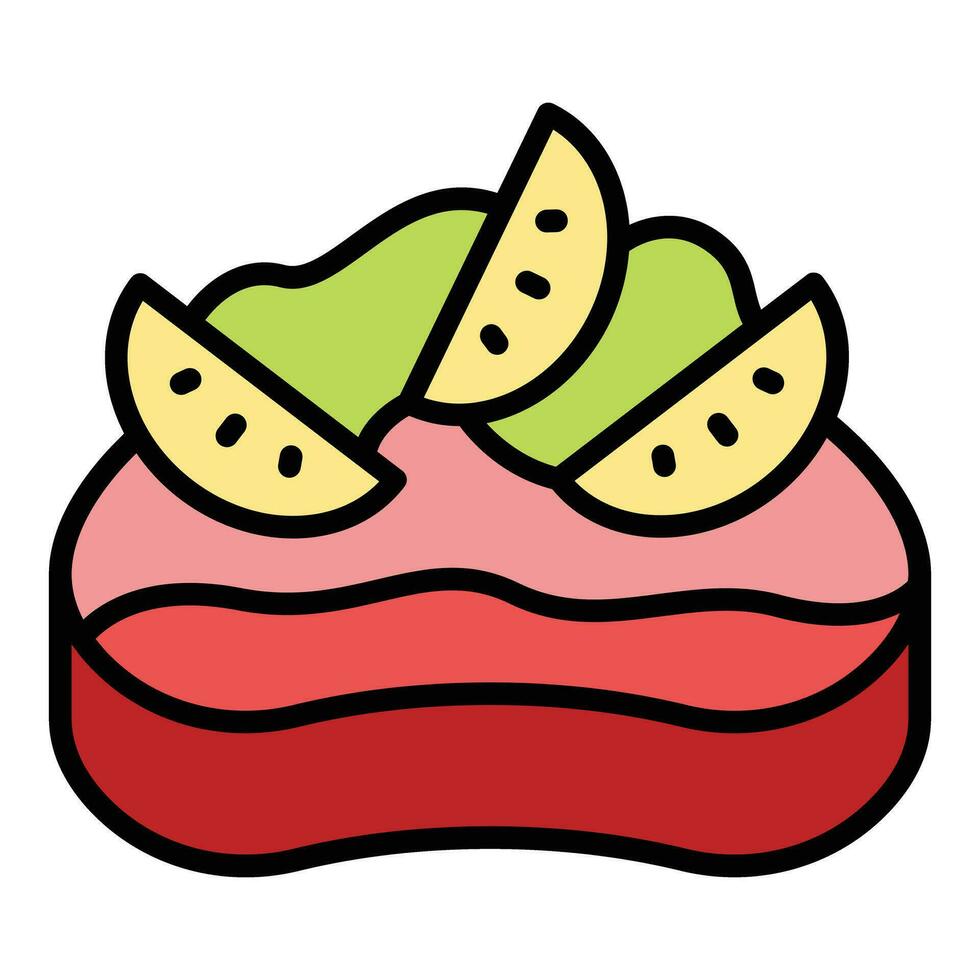 dedo Bruschetta icono vector plano