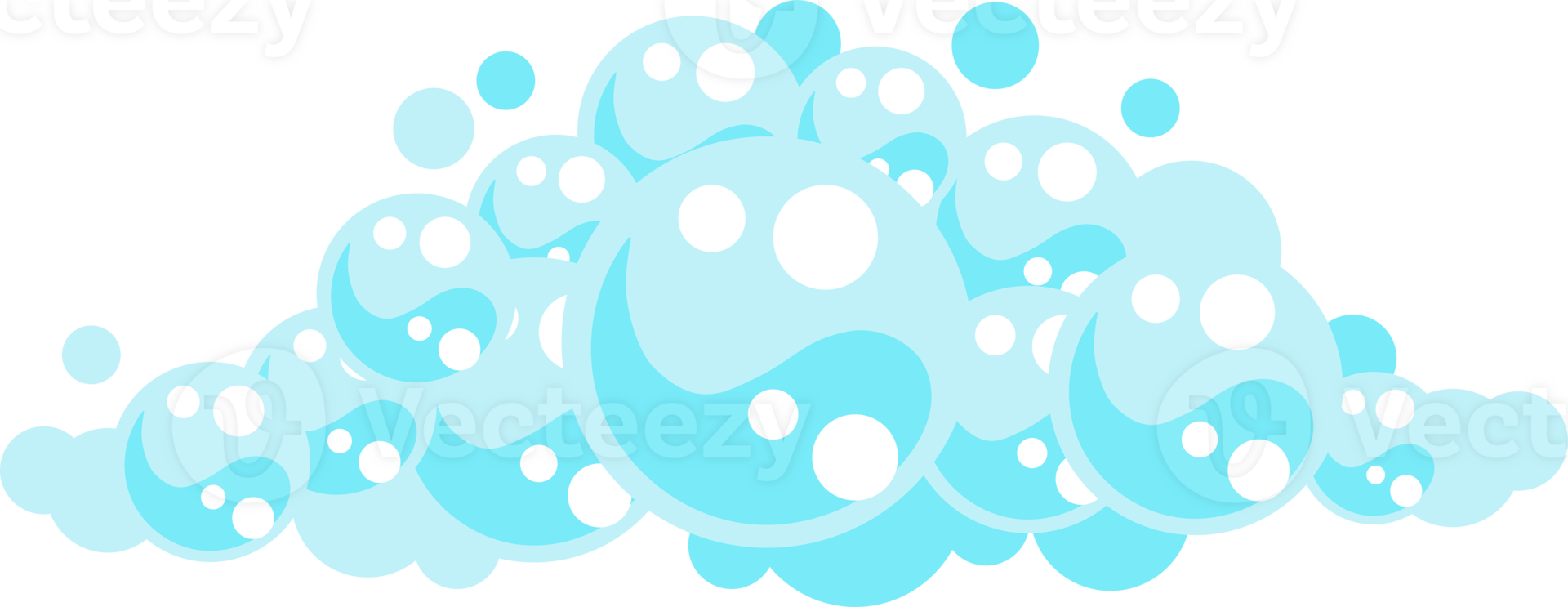 Soap foam bubbles. Cartoon bath suds of shampoo. png