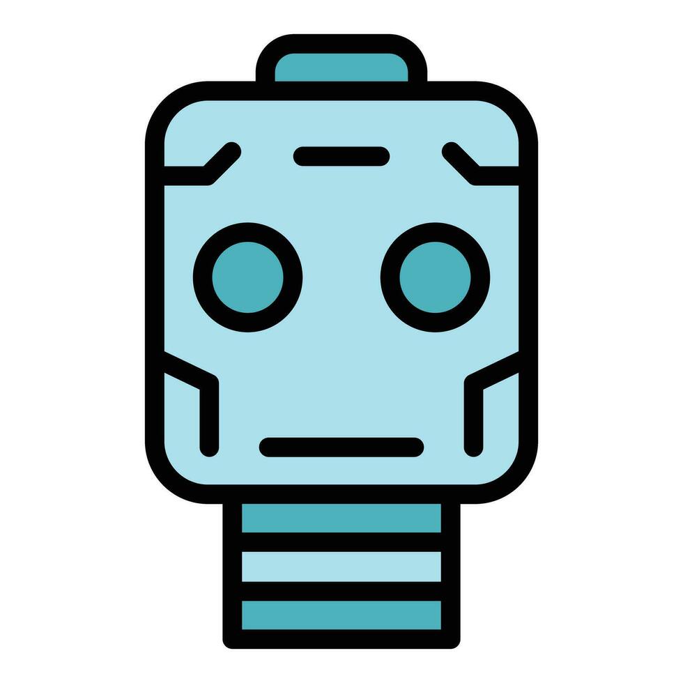 Head robot icon vector flat