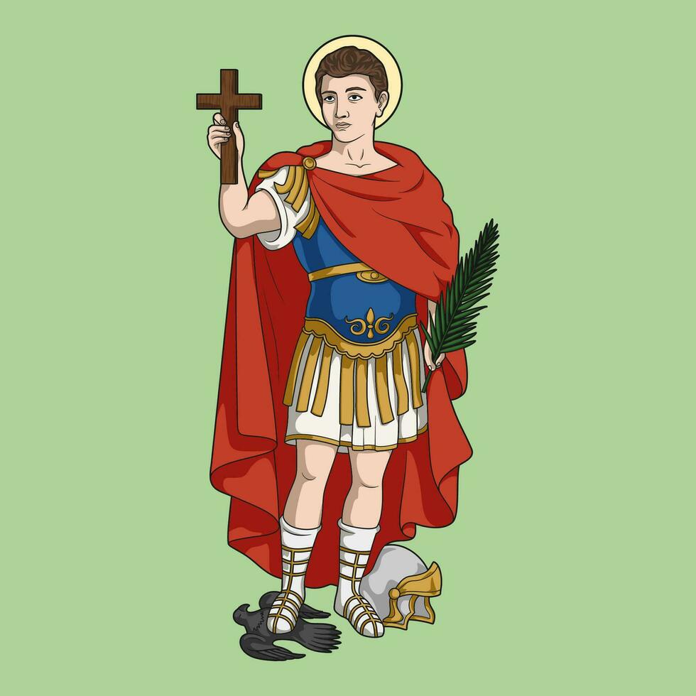 Saint Expeditus of Melitene Colored Vector Illustration