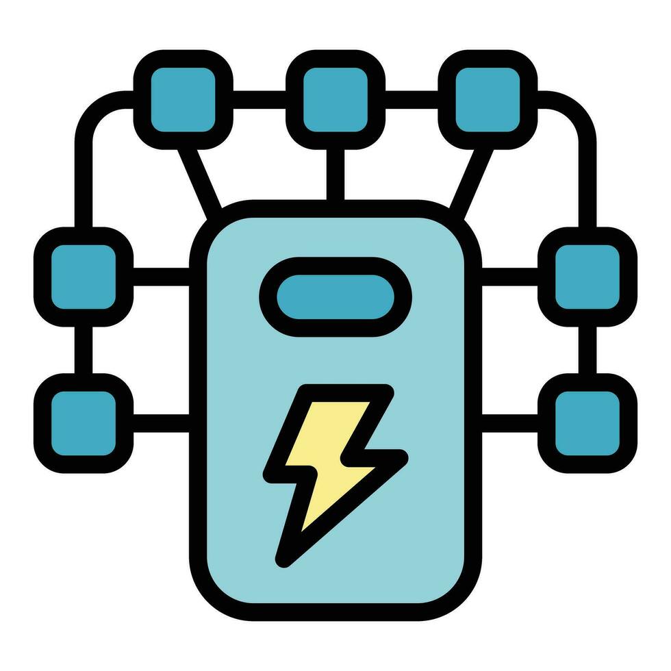 Power charger icon vector flat
