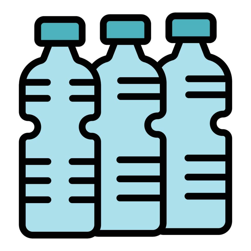 el plastico agua botella icono vector plano