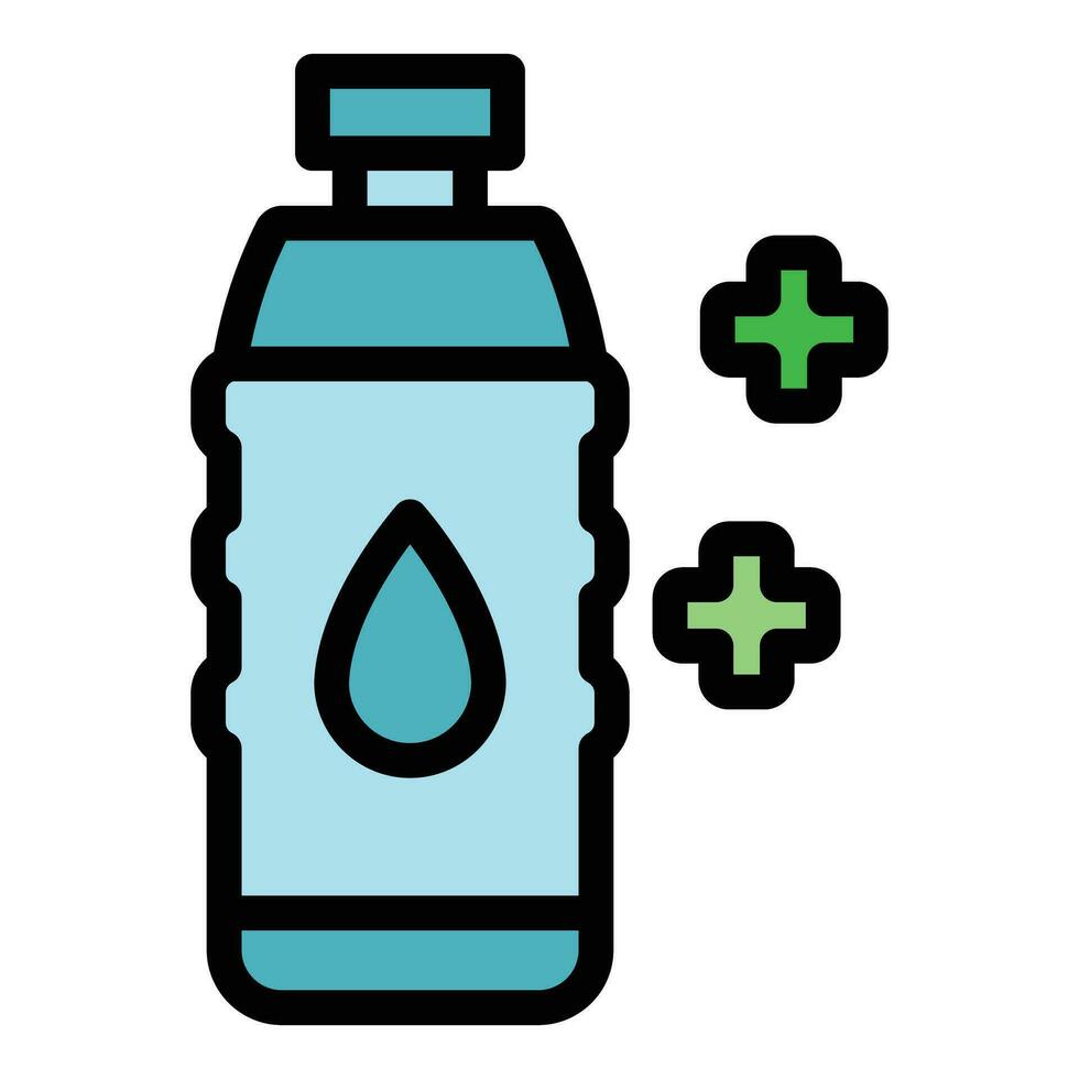 Water bottle diet icon vector flat