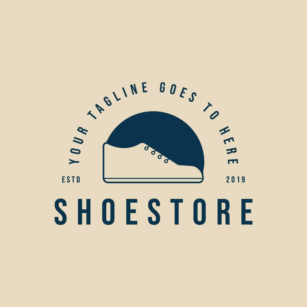 shoe store logo casual shoe minimalist icon vector illustration design template