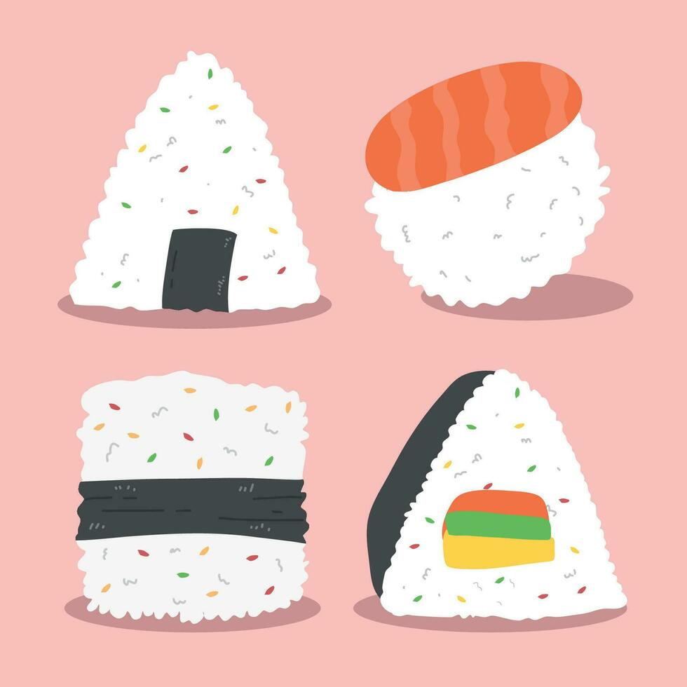 cute sushi illustration vector