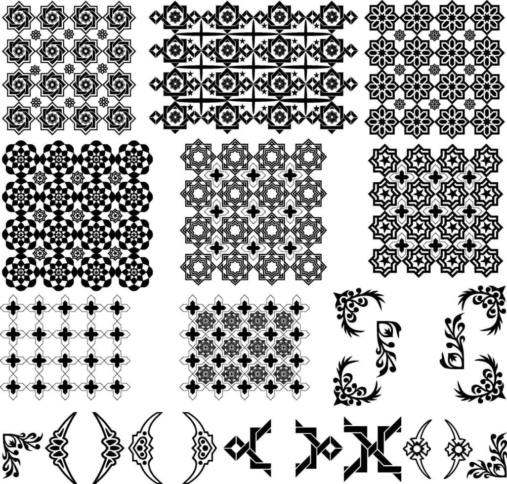 arabic and islamic patterns design vector