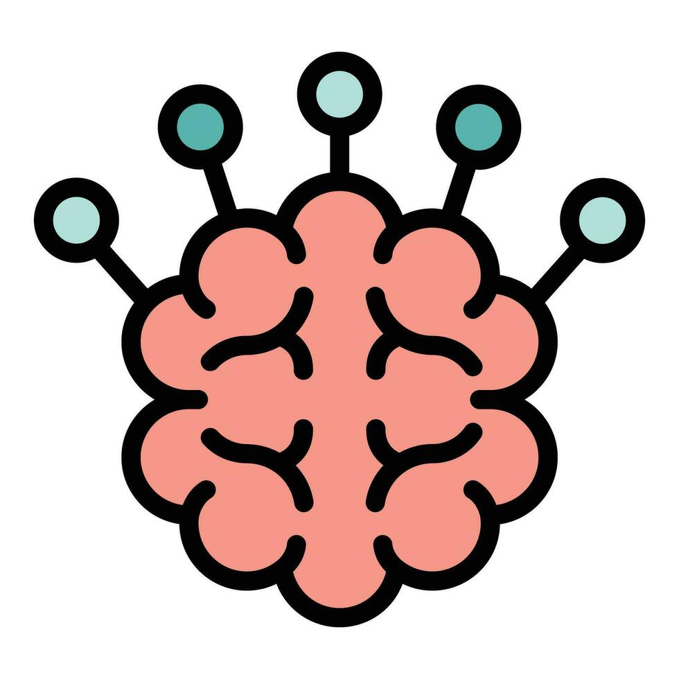 cerebro objetivo icono vector plano