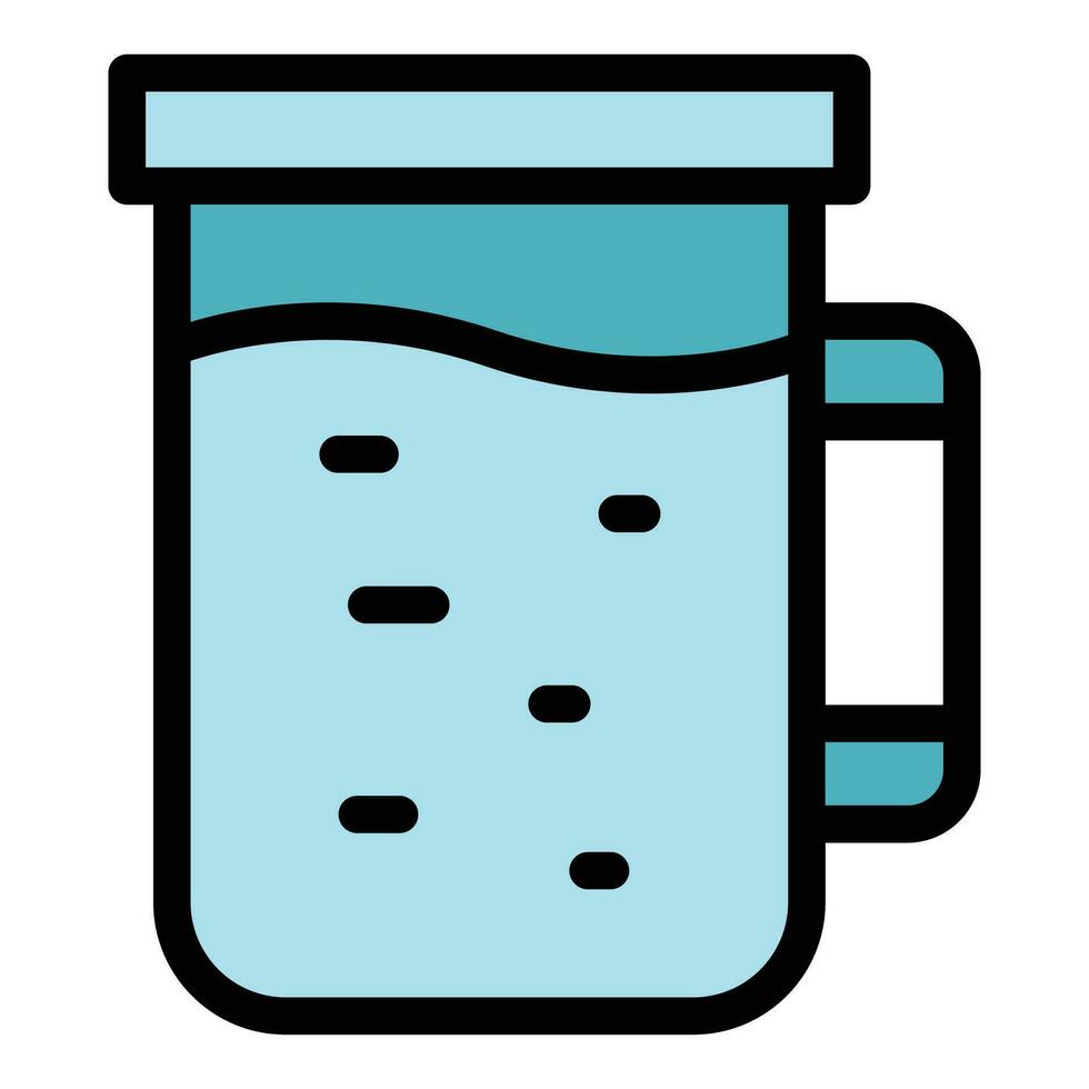 Diet water glass icon vector flat
