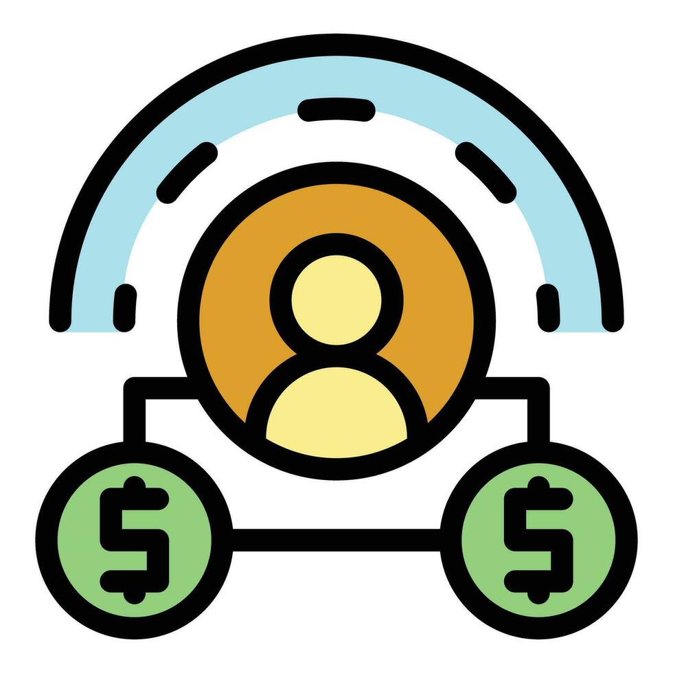 Earn money online icon vector flat