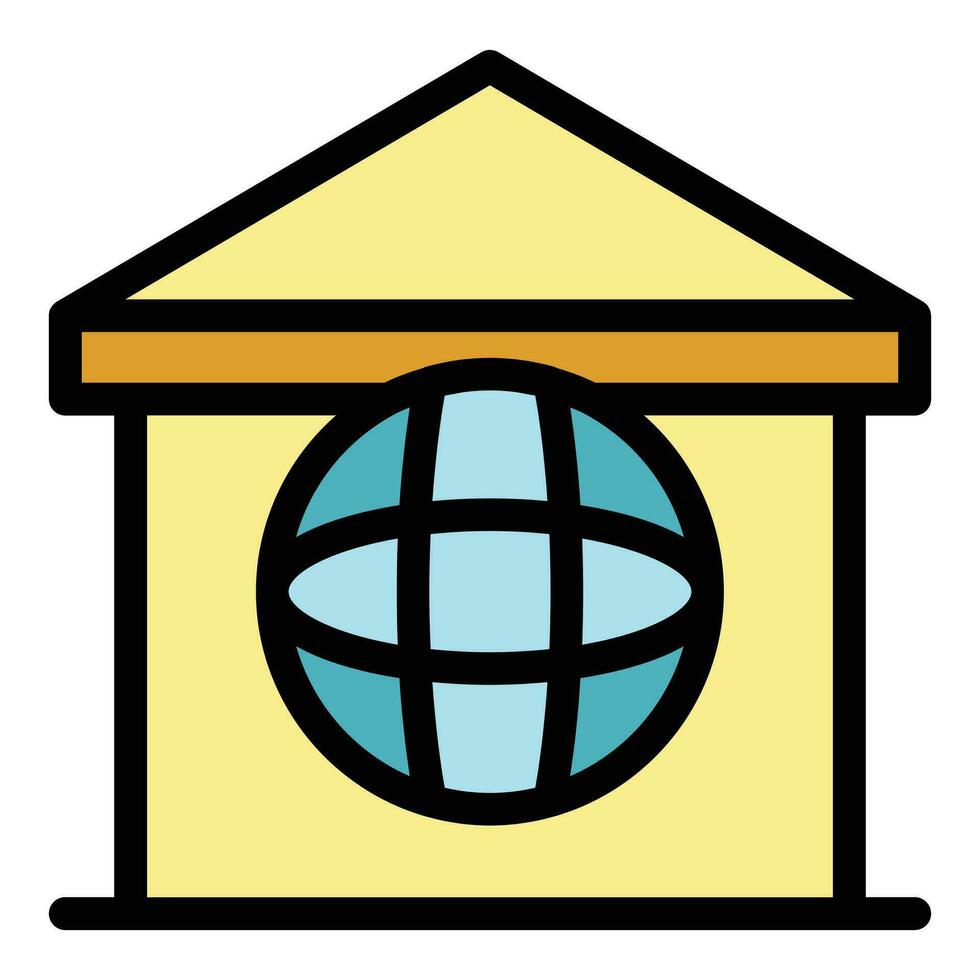 Global online bank icon vector flat