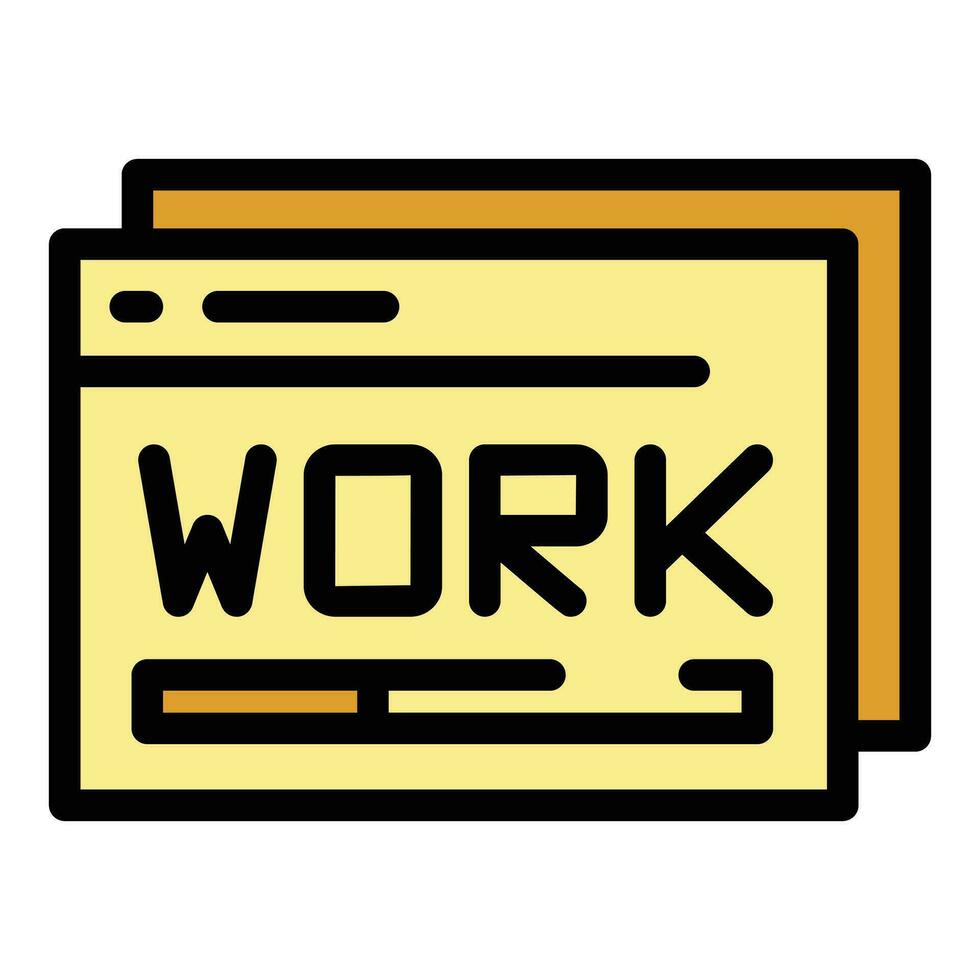 Work online icon vector flat