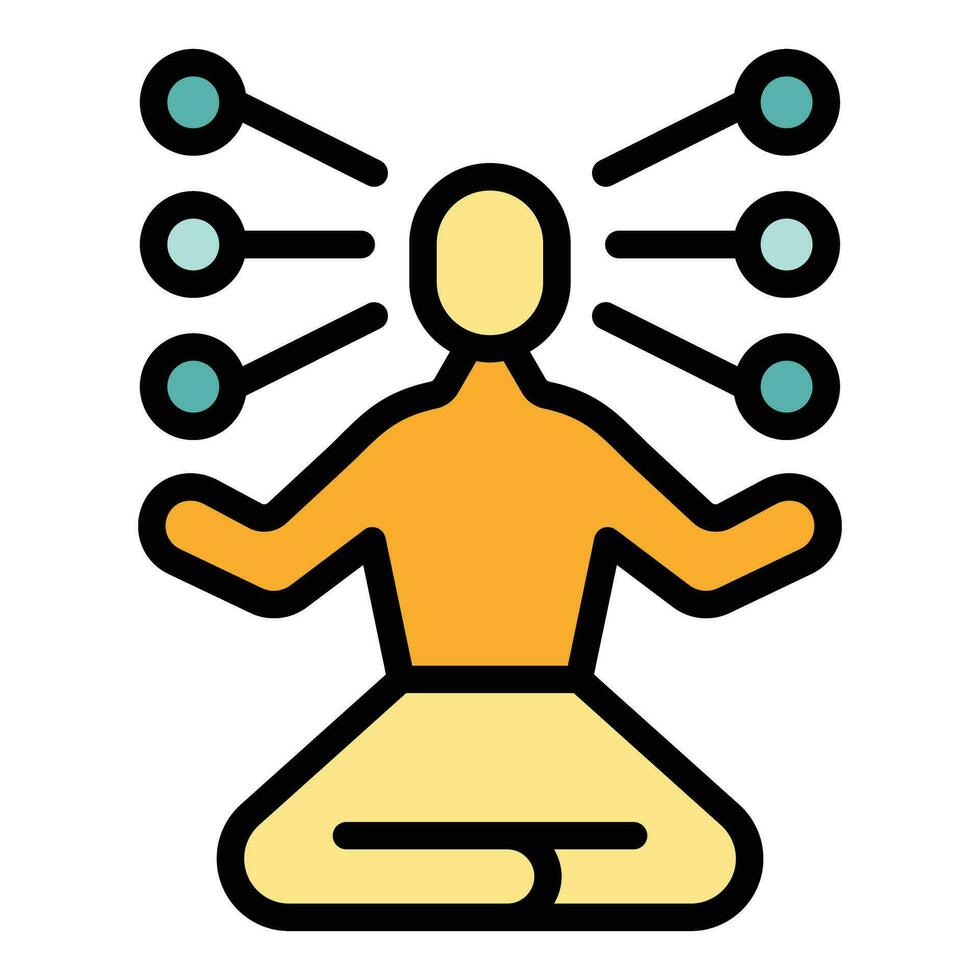 Meditation productivity icon vector flat