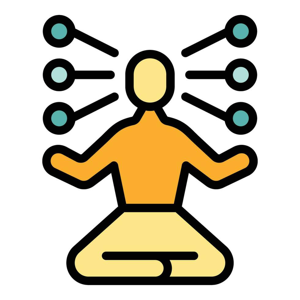 meditación productividad icono vector plano