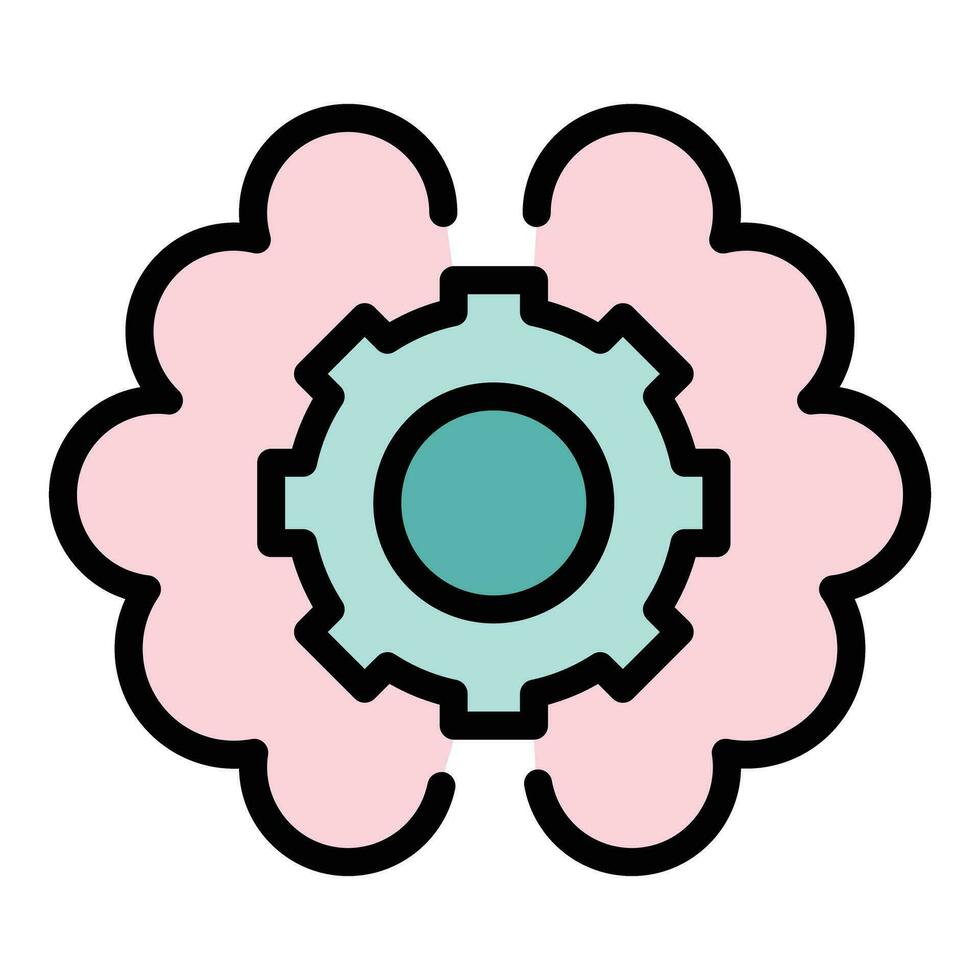 Productivity brain icon vector flat