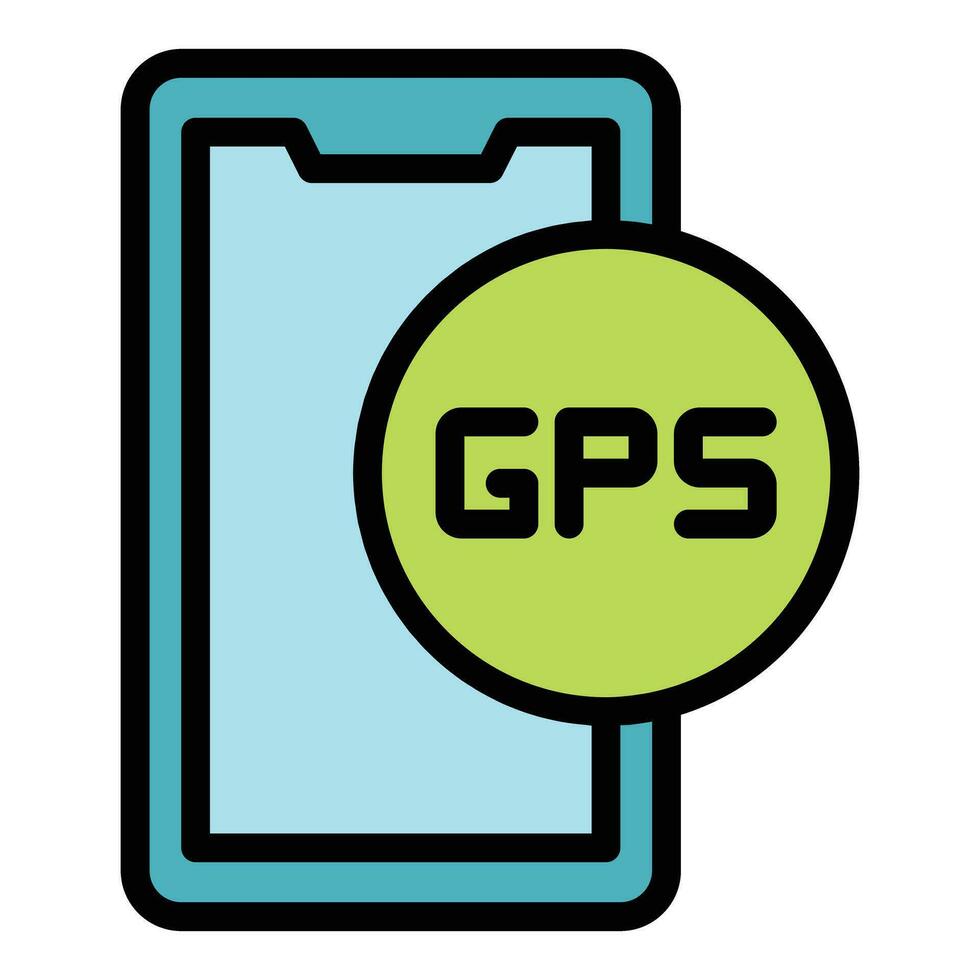 teléfono GPS icono vector plano