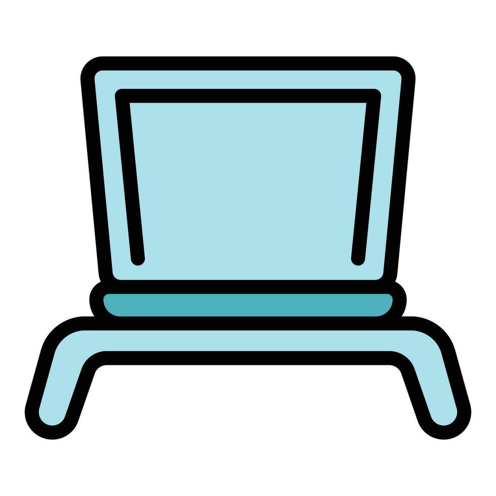 Office laptop stand icon vector flat