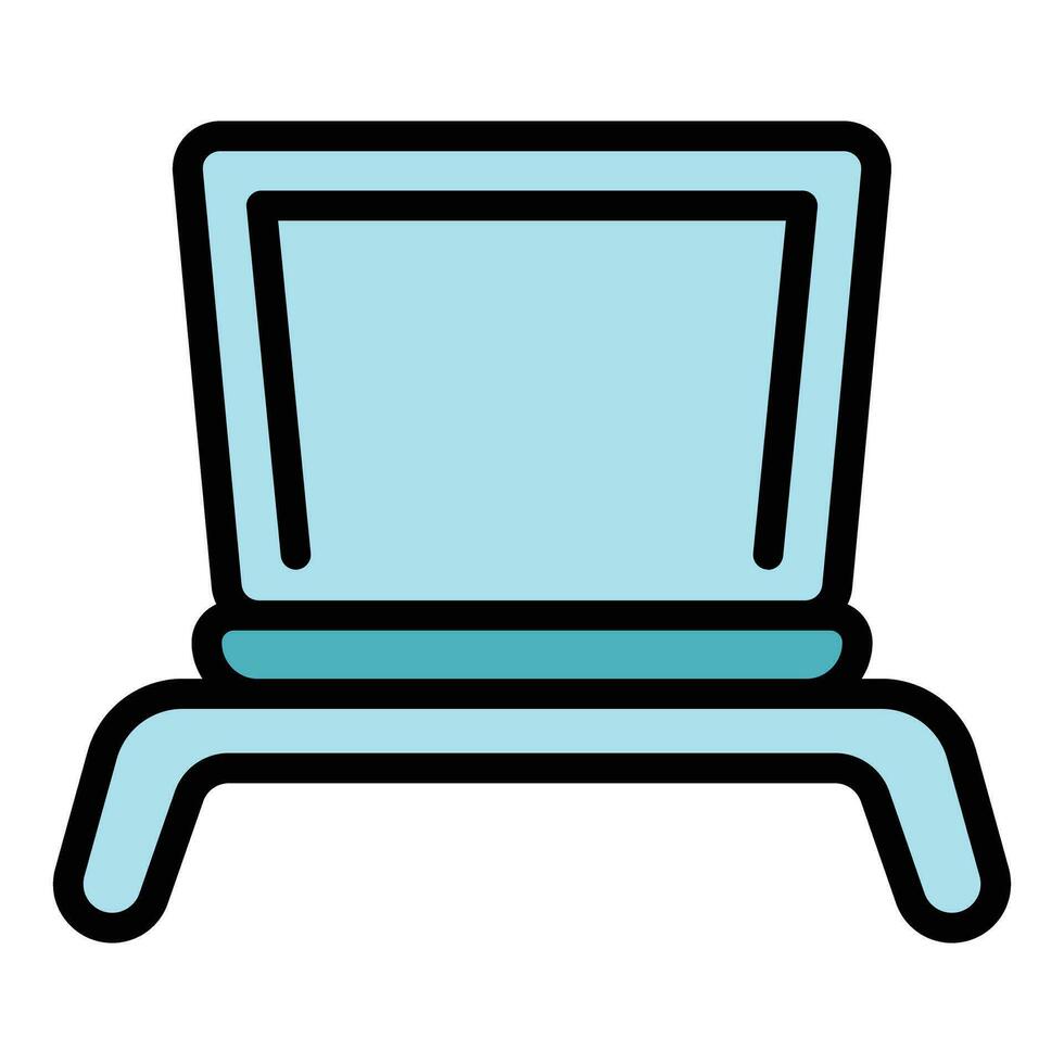 Office laptop stand icon vector flat