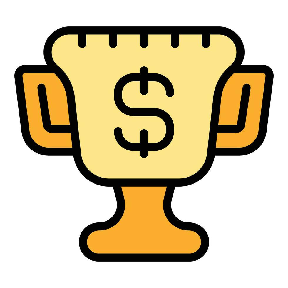 Money win cup icon vector flat