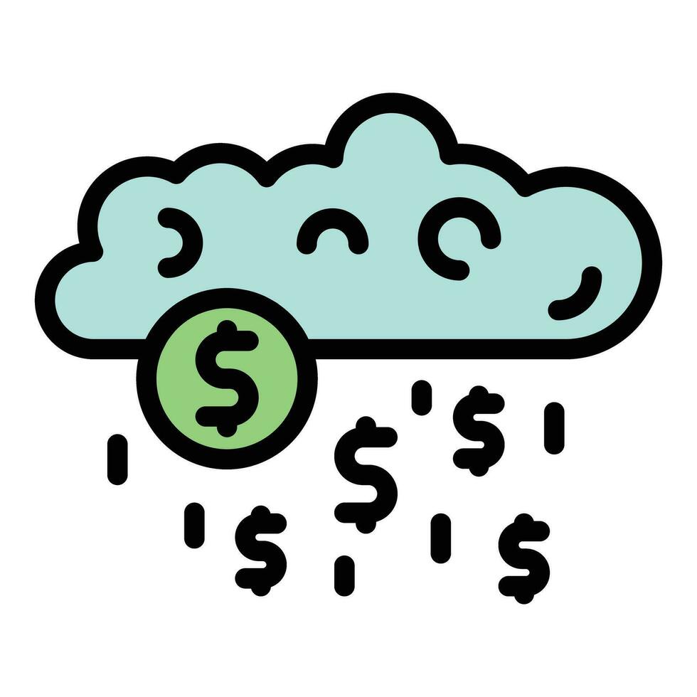 Money cloud icon vector flat