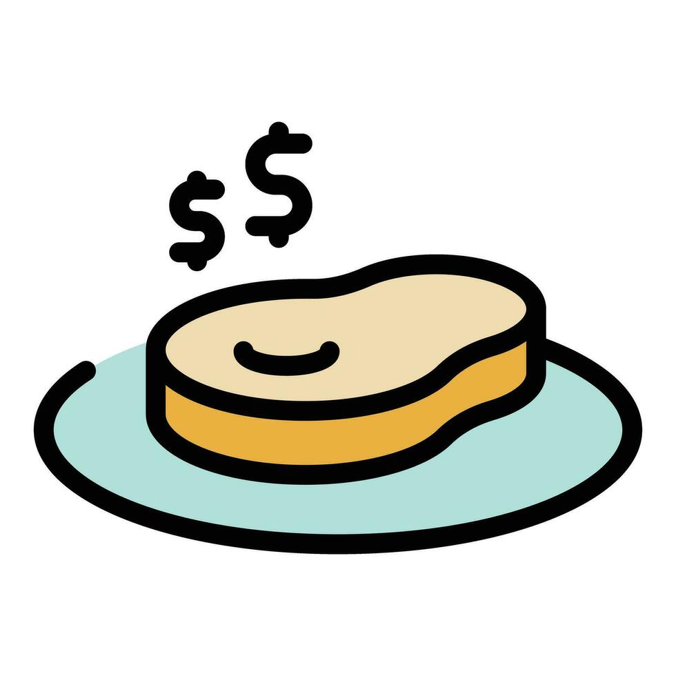 carne para dinero icono vector plano