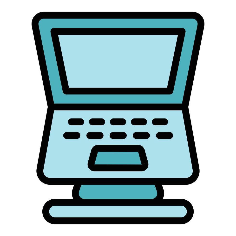 Adjustable laptop stand icon vector flat