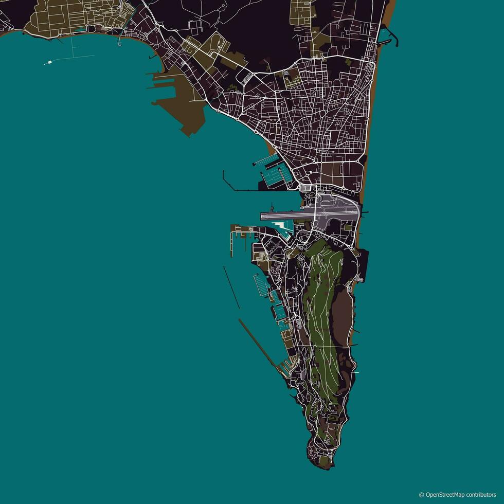 vector ciudad mapa de Gibraltar, España