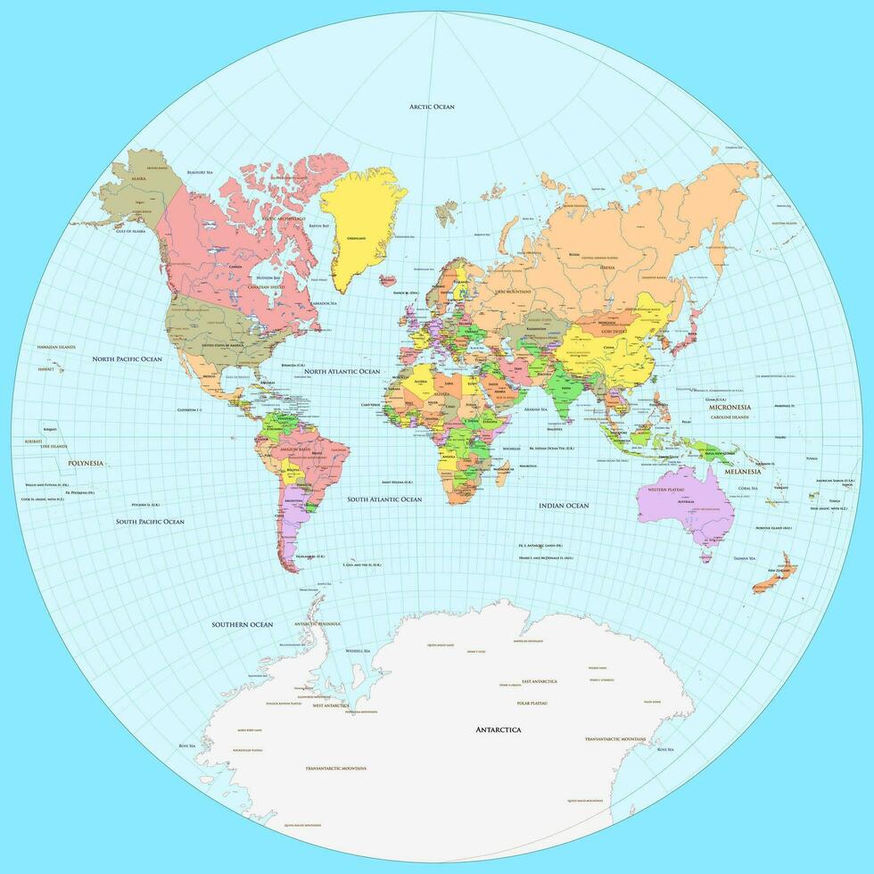 político mundo mapa lagrange proyección vector