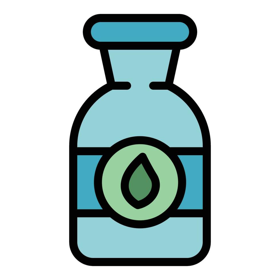 Glass vegetable milk icon vector flat