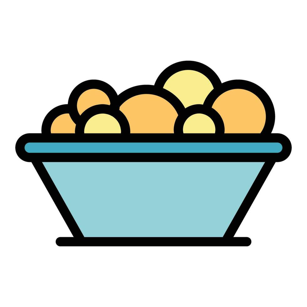 Cereal bowl balls icon vector flat
