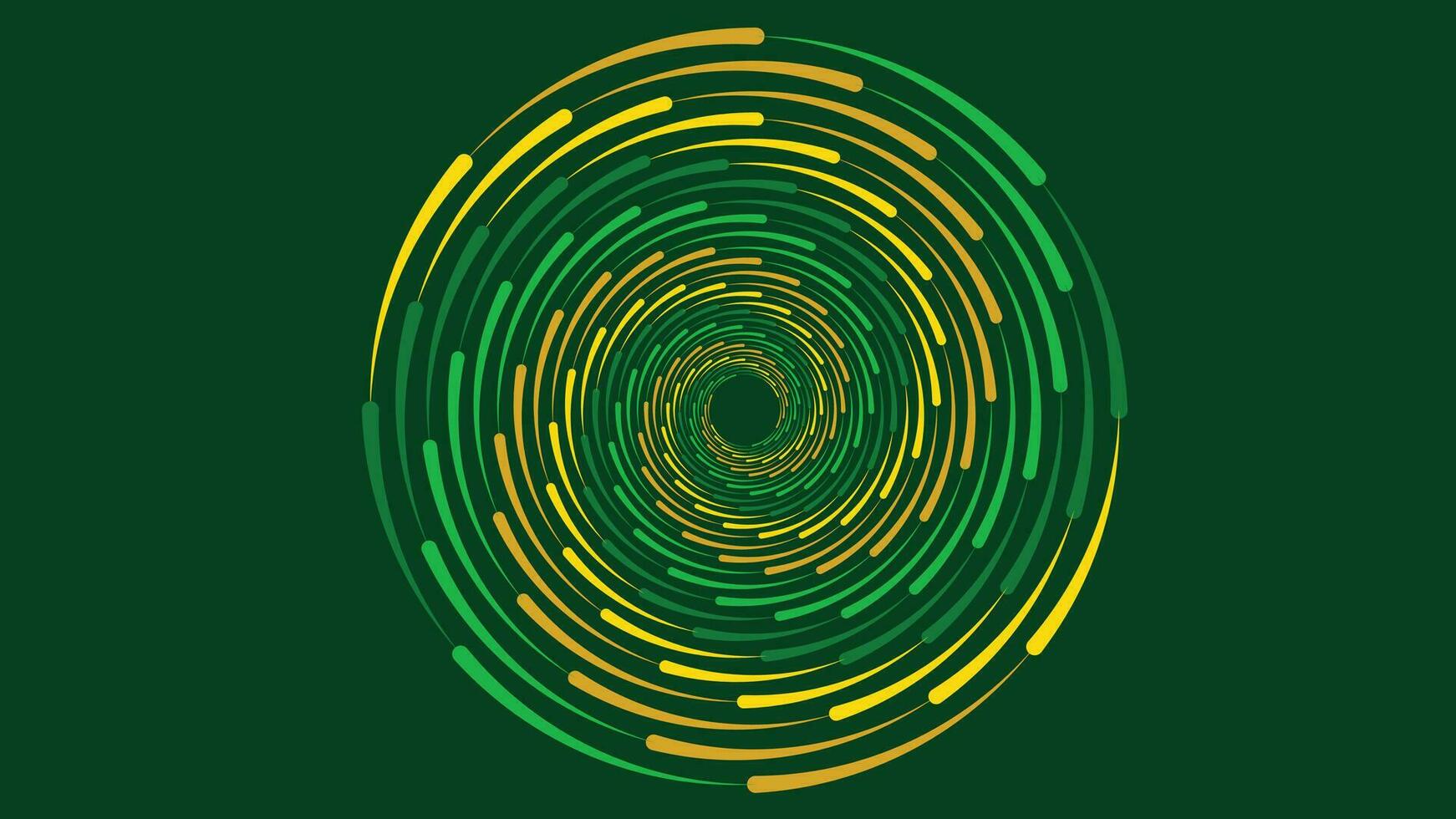 Abstract vortex spiral dotted background in dark green. This vortex design symbol can be used as a cyclone of information.n vector