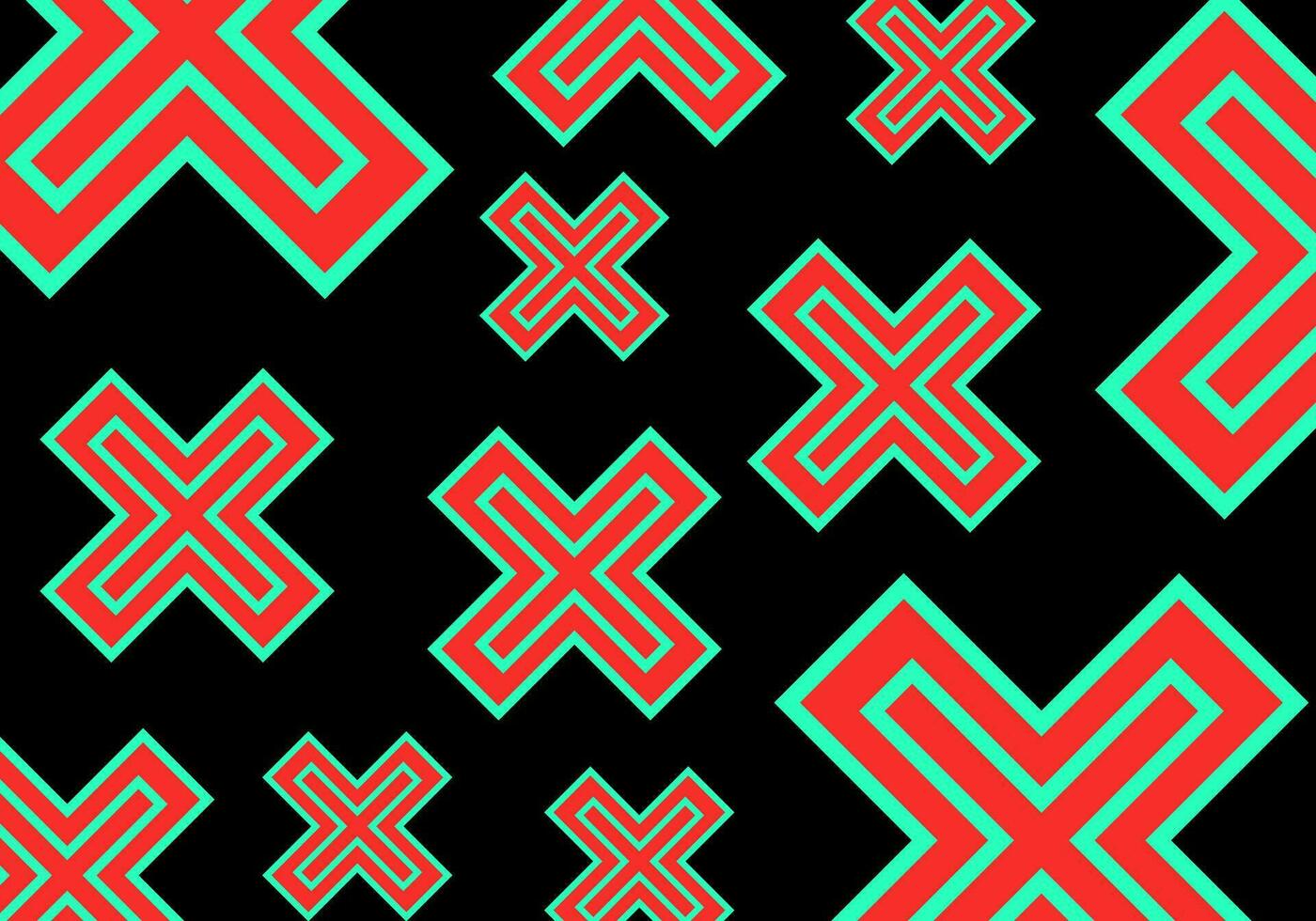 psychedelic x pattern. groovy hippie on black background. Vector illustration