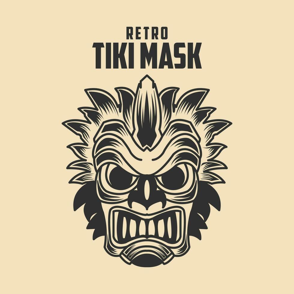 Retro Tiki Mask vector Stock Illustration