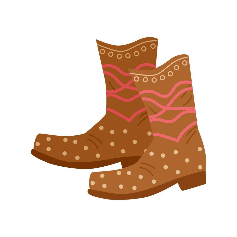 American rodeo season. Wild West. Cowboy boots. vector
