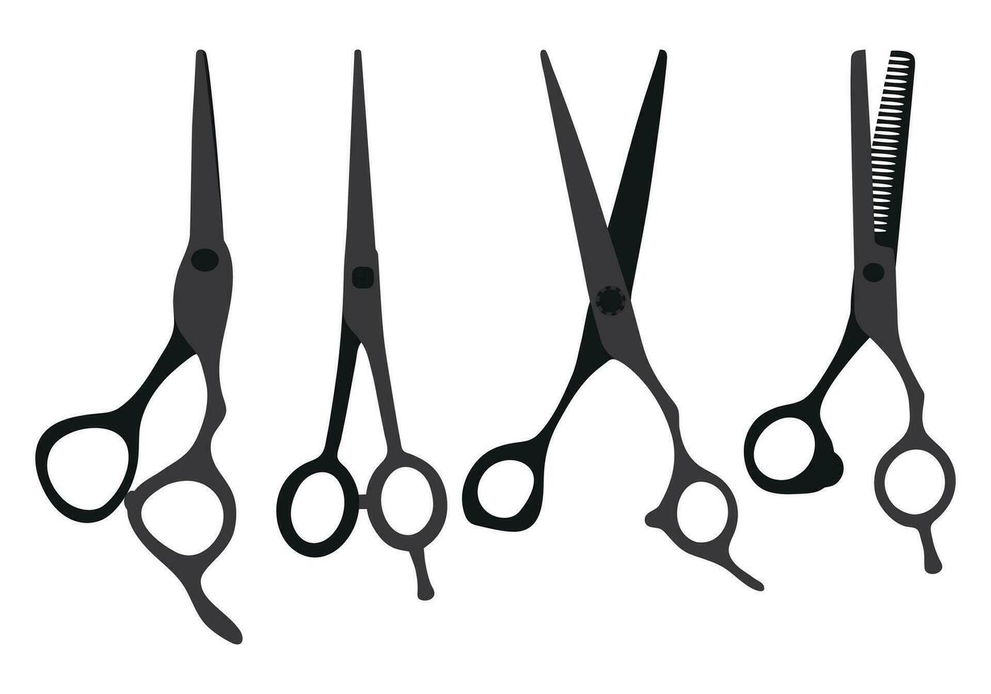 Sketchy image of hairdressers scissors silhouette vector