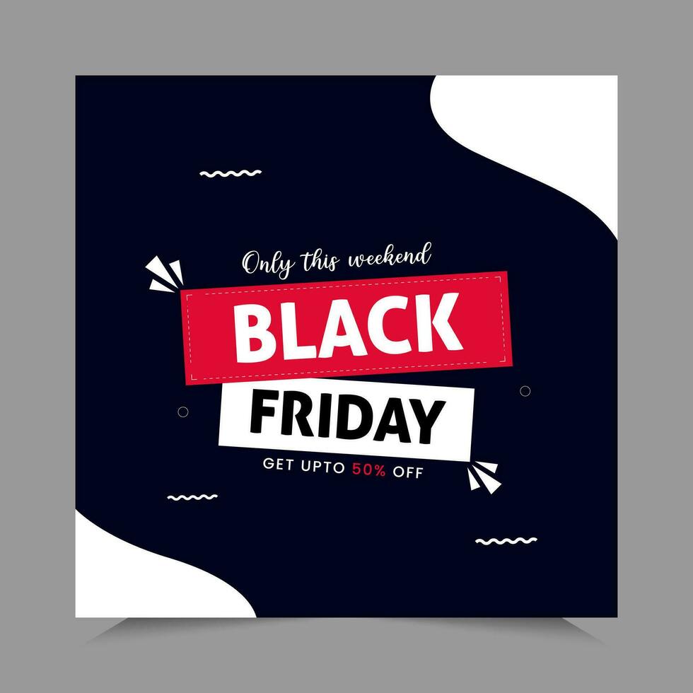 Black Friday Sale Social Media Post template banner for social media posts, mobile apps, banners design, web or internet ads. Black Friday theme. vector