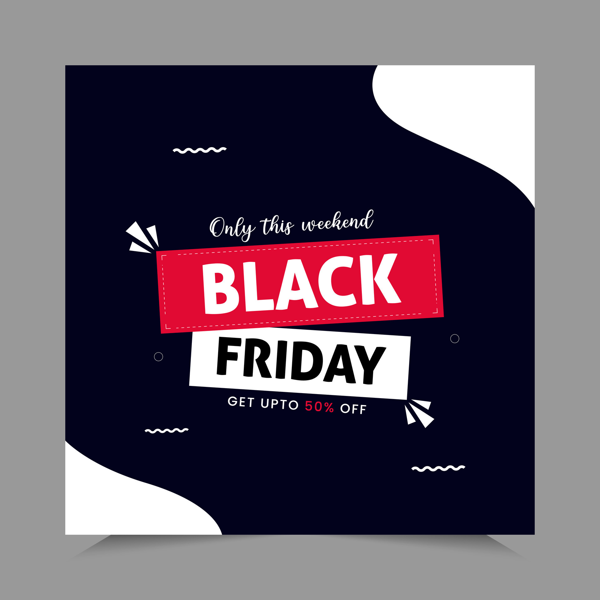 Black Friday Sale Social Media Post template banner for social media