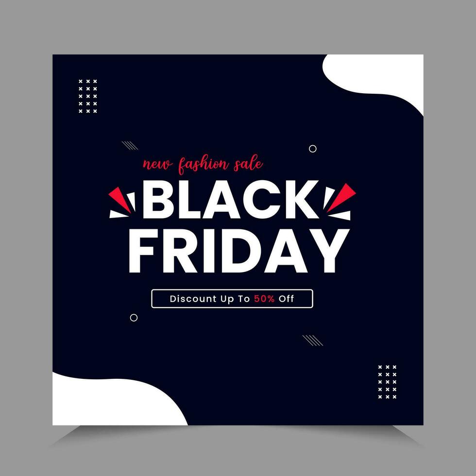 Black Friday Sale Social Media Post template banner for social media posts, mobile apps, banners design, web or internet ads. Black Friday theme. vector