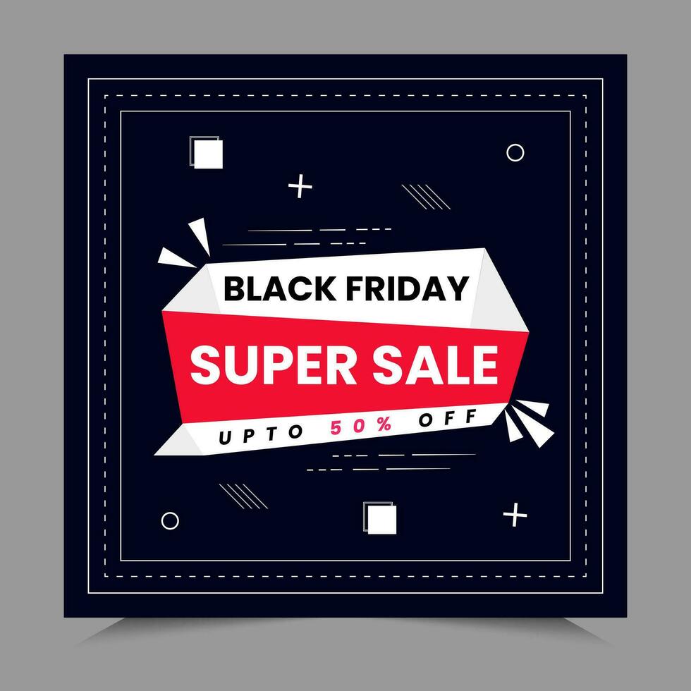 Black Friday Sale Social Media Post template banner for social media posts, mobile apps, banners design, web or internet ads. Black Friday theme. vector
