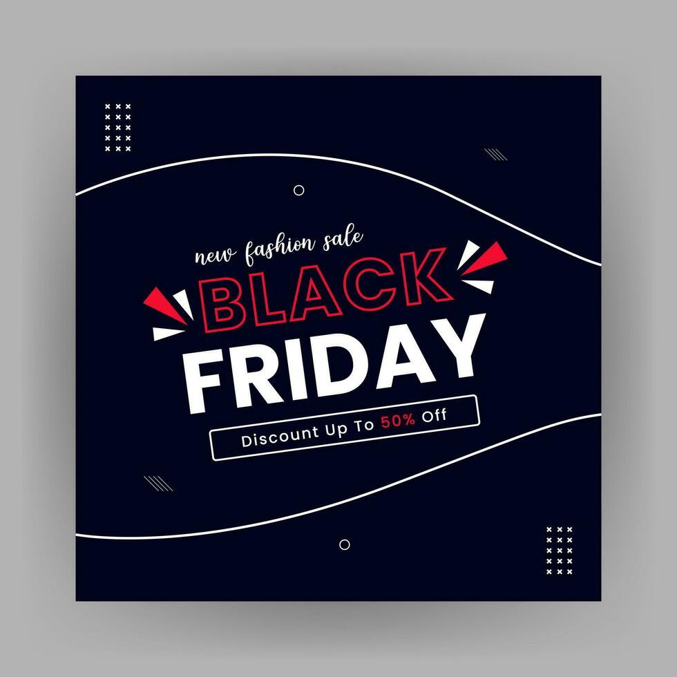 Black Friday Sale Social Media Post template banner for social media posts, mobile apps, banners design, web or internet ads. Black Friday theme. vector