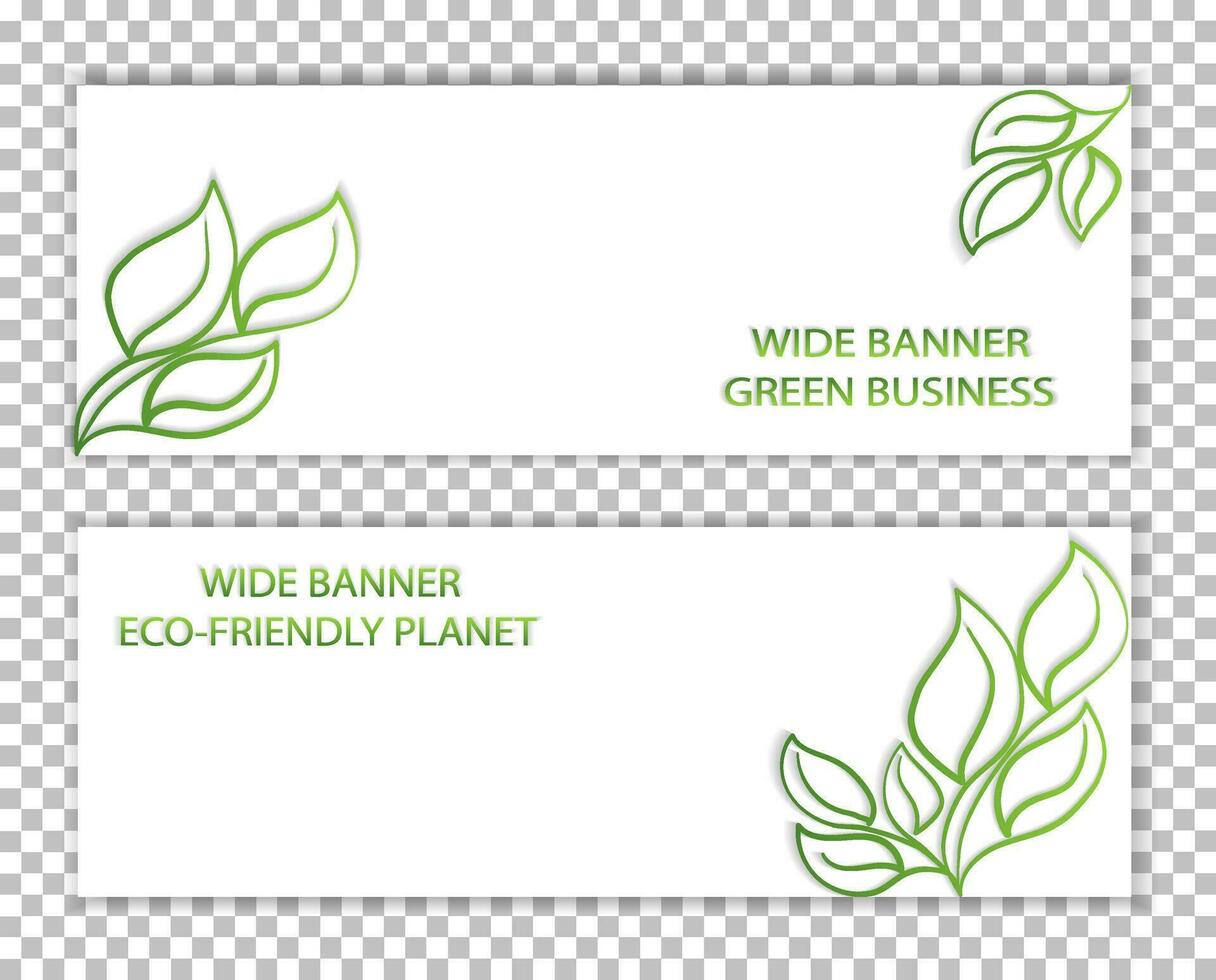 Set of simple banners with free space, layout, mockup, mocap, template for sale and advertising with place for text, copy space. Design elements symbol of green planet, ecology, eco friendly vector