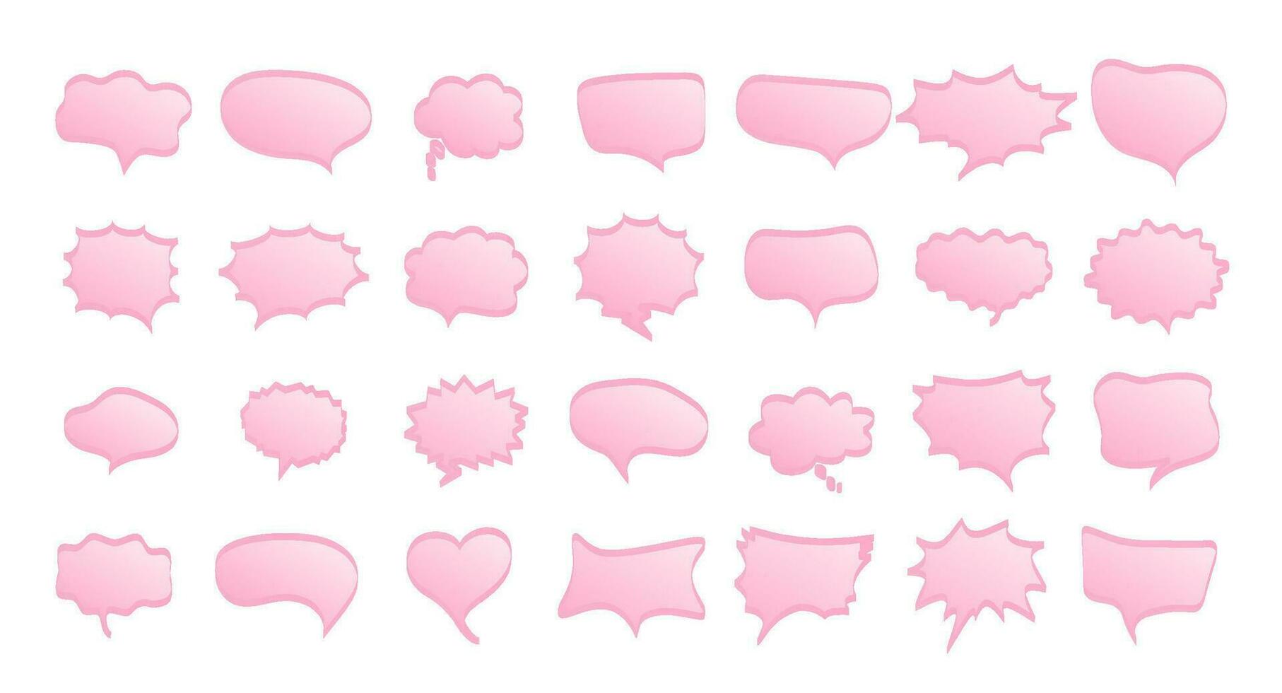 Speech bubbles set on white background. Vector illustration.