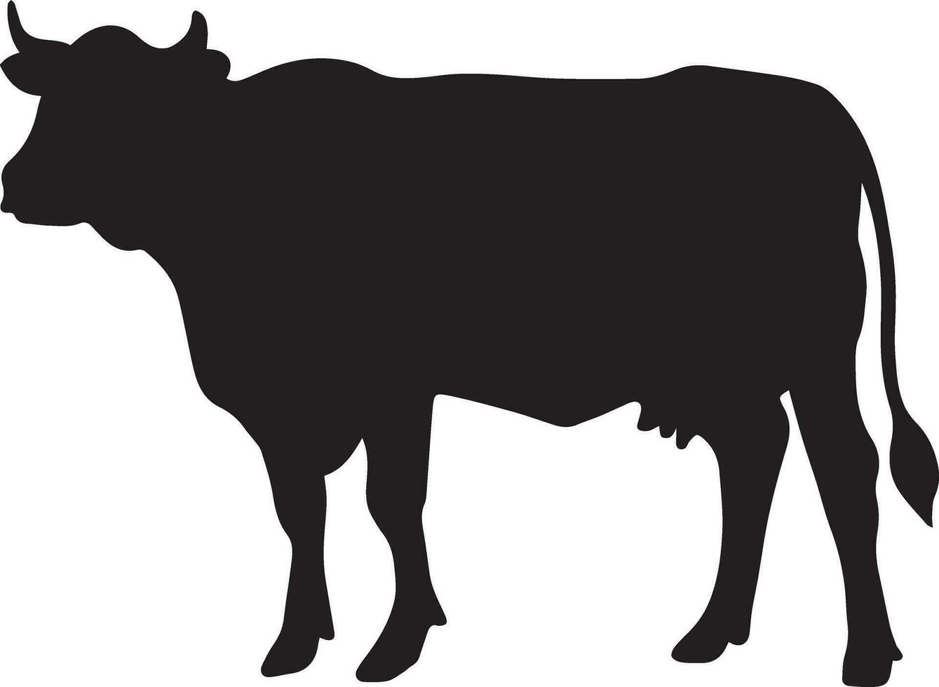 vacas vector silueta ilustración negro color