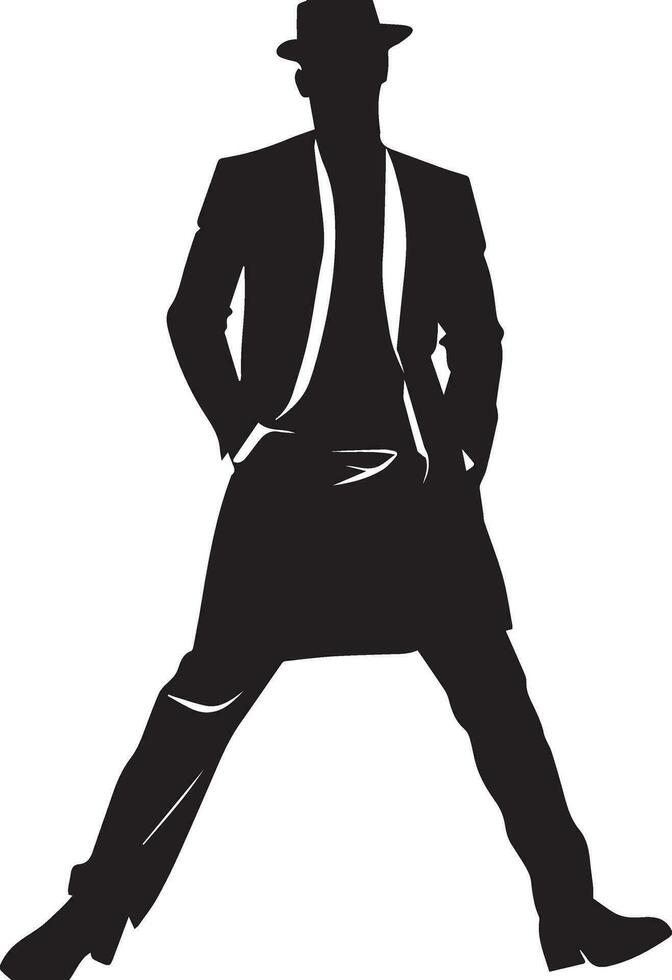 Stylish man vector silhouette illustration