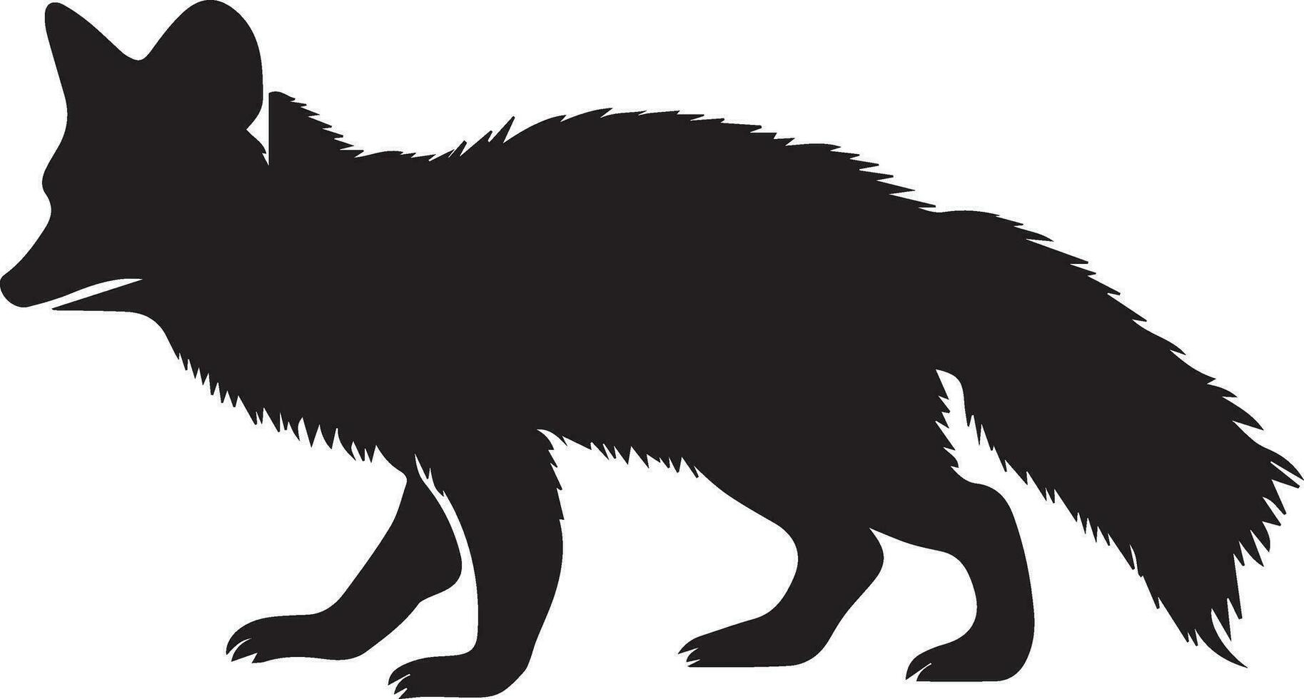 ártico zorro vector silueta negro color