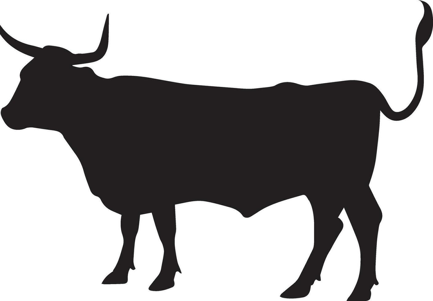 Cattle vector silhouette illustration black color