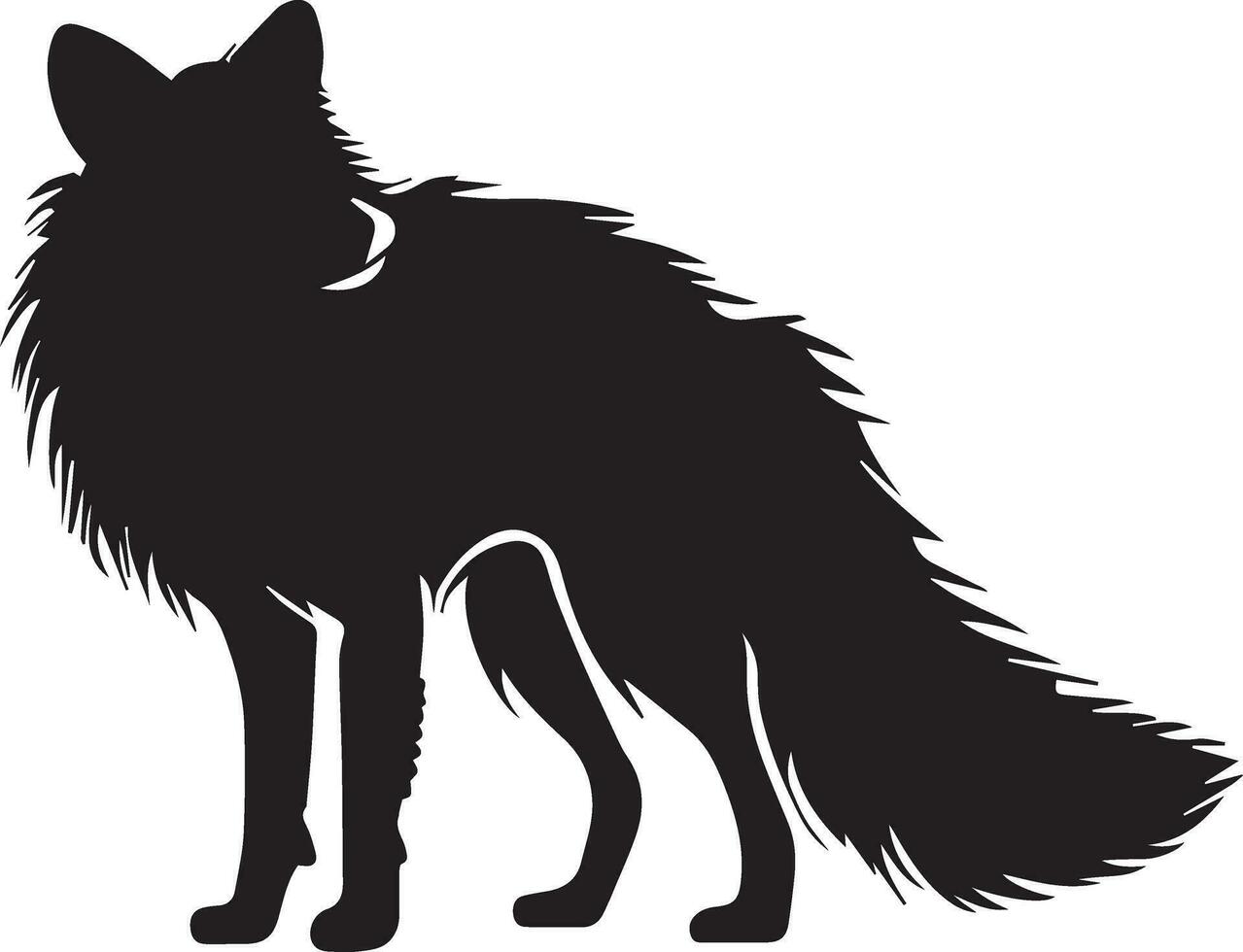 Arctic fox vector silhouette black color