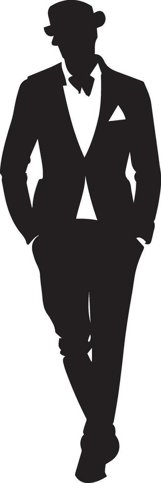 Stylish man vector silhouette illustration