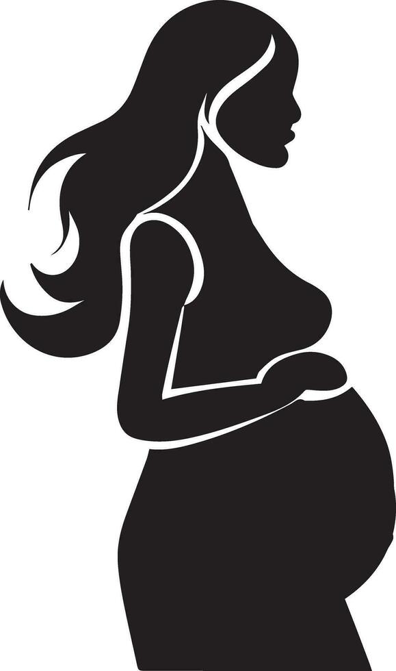 Pregnant Woman vector silhouette illustration